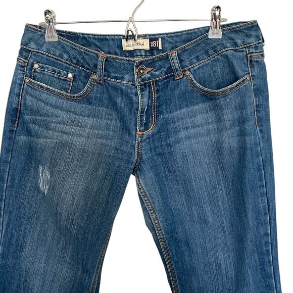 Anchore Blue Y2K Low Rise Flared Medium Wash Jeans Size 11 Short - Picture 3 of 9